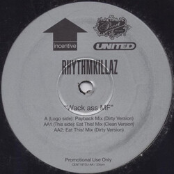 Rhythmkillaz Wack Ass MF USED VINYL 12INCH 33 S RPM PROMO