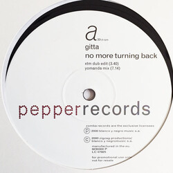 Gitta No More Turning Back USED VINYL 12INCH PROMO