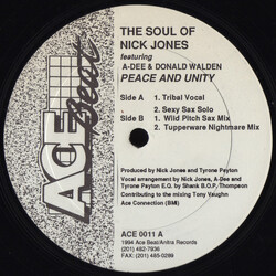 The Soul Of Nick Jones / A' Dee / Donald Walden (2) Peace And Unity USED VINYL 12INCH 33 S RPM