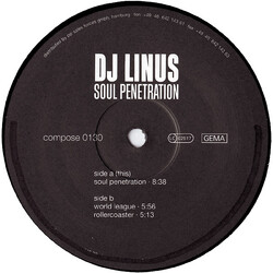 DJ Linus Soul Penetration USED VINYL 12INCH 33 S RPM 45 RPM STEREO
