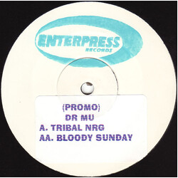 Dr. Mu Tribal NRG / Bloody Sunday USED VINYL 12INCH WHITE LABEL PROMO 45 RPM