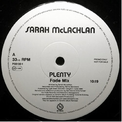 Sarah McLachlan Plenty USED VINYL 12INCH 33 S RPM PROMO