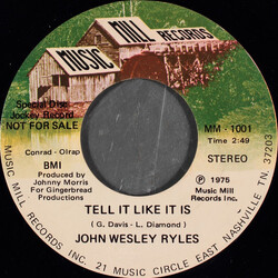 John Wesley Ryles Tell It Like It Is USED VINYL 7INCH 45 RPM PROMO