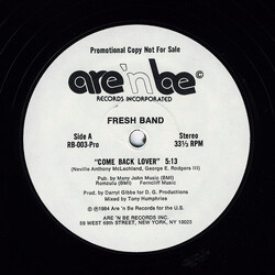 Fresh Band Come Back Lover USED VINYL 12INCH 33 S RPM PROMO