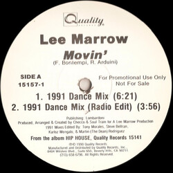 Lee Marrow Movin' USED VINYL 12INCH 33 S RPM PROMO