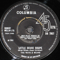 The Ways And Means Little Deuce Coupe USED VINYL 7INCH 45 RPM SINGLE