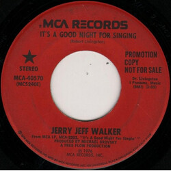 Jerry Jeff Walker It's A Good Night For Singing / Dear John Letter Lounge USED VINYL 7INCH SINGLE PROMO STEREO 45 RPM