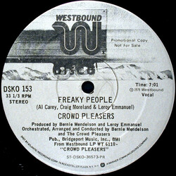 Crowd Pleasers (2) Freaky People USED VINYL 12INCH 33 S RPM PROMO STEREO