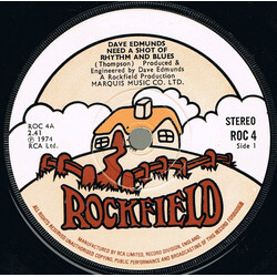 Dave Edmunds Need A Shot Of Rhythm And Blues USED VINYL 7INCH 45 RPM SINGLE STEREO