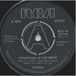 Spangs Frightened Of The Night USED VINYL 7INCH SINGLE PROMO