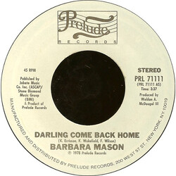 Barbara Mason Darling Come Back Home USED VINYL 7INCH 45 RPM SINGLE STYRENE STEREO