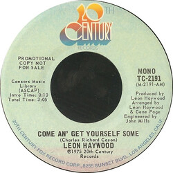 Leon Haywood Come An' Get Yourself Some USED VINYL 7INCH 45 RPM SINGLE PROMO STEREO MONO