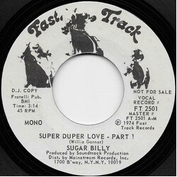 Sugar Billy Garner Super Duper Love USED VINYL 7INCH SINGLE 45 RPM MONO PROMO