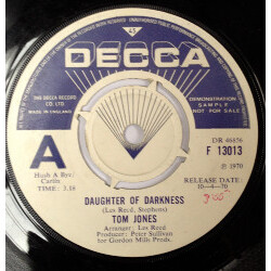 Tom Jones Daughter Of Darkness USED VINYL 7INCH 45 RPM SINGLE PROMO