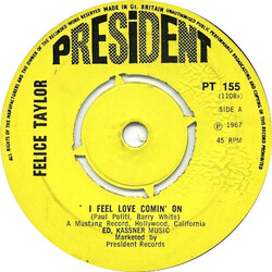 Felice Taylor / Bob Keene Orchestra I Feel Love Comin' On / Comin' On Again USED VINYL 7INCH 45 RPM SINGLE