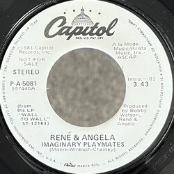 René & Angela Imaginary Playmates USED VINYL 7INCH 45 RPM PROMO