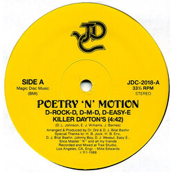 Poetry 'N' Motion Killer Dayton's USED VINYL 12INCH 33 S RPM REPRESS