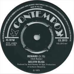 Melvin Bliss Reward / Synthetic Substitution USED VINYL 7INCH 45 RPM SINGLE
