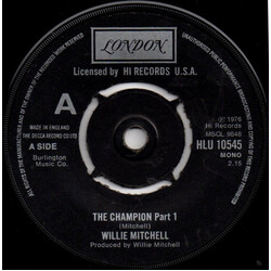 Willie Mitchell The Champion USED VINYL 7INCH 45 RPM SINGLE MONO