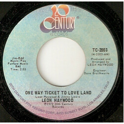Leon Haywood One Way Ticket To Love Land USED VINYL 7INCH 45 RPM SINGLE STYRENE
