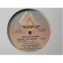 Phyllis Hyman Tonight You And Me USED VINYL 12INCH PROMO