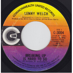 Lenny Welch Breaking Up Is Hard To Do / Get Mommy To Come Back Home USED VINYL 7INCH SINGLE 45 RPM