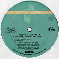 Richard Jon Smith Don't Go Walkin' Out That Door USED VINYL 12INCH 45 RPM