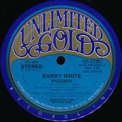 Barry White Passion USED VINYL 12INCH 33 S RPM PROMO