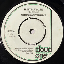 Chamber Of Commerce Free To Live USED VINYL 7INCH 45 RPM