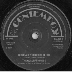 The Quadraphonics Betcha If You Check It Out USED VINYL 7INCH 45 RPM SINGLE
