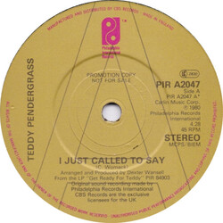 Teddy Pendergrass I Just Called To Say USED VINYL 7INCH PROMO