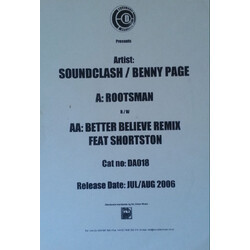 Soundclash (3) / Benny Page / Shortston Rootsman / Better Believe USED VINYL 12INCH WHITE LABEL PROMO