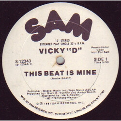 Vicky "D" This Beat Is Mine USED VINYL 12INCH 33 S RPM PROMO