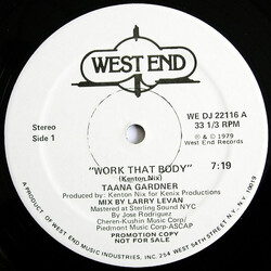 Taana Gardner Work That Body USED VINYL 12INCH 33 S RPM PROMO