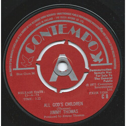 Jimmy Thomas All God's Children USED VINYL 7INCH 45 RPM SINGLE PROMO