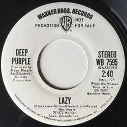 Deep Purple Lazy USED VINYL 7INCH 45 RPM SINGLE PROMO STEREO MONO