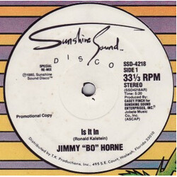 Jimmy "Bo" Horne Is It In USED VINYL 12INCH SINGLE PROMO 33 S RPM