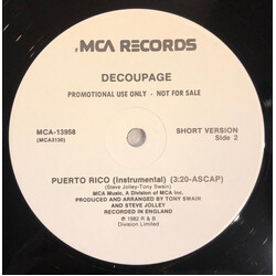 Decoupage Puerto Rico  (Promo) USED VINYL 12INCH 45 RPM PROMO