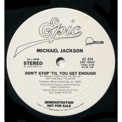 Michael Jackson Don't Stop 'Til You Get Enough USED VINYL 12INCH 33 S RPM SINGLE PROMO STEREO