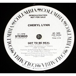 Cheryl Lynn Got To Be Real USED VINYL 12INCH PROMO 33 S RPM STEREO MONO
