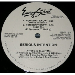 Serious Intention You Don't Know USED VINYL 12INCH PROMO
