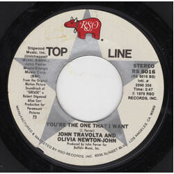 John Travolta / Olivia Newton-John Summer Nights / You're The One That I Want USED VINYL 7INCH 45 RPM SINGLE REISSUE STEREO