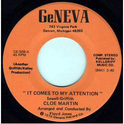 Cloe Martin It Comes To My Attention USED VINYL 7INCH 45 RPM