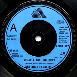 Aretha Franklin What A Fool Believes USED VINYL 7INCH 45 RPM