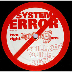 Two Right Wrongans Still Not Quite Right EP USED VINYL 12INCH EP 45 RPM 33 S RPM