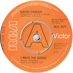 David Cassidy I Write The Songs USED VINYL 7INCH PROMO