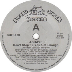 Ashaye Don't Stop Till You Get Enough (Michael Jackson Medley) USED VINYL 7INCH SINGLE 45 RPM