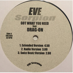 Eve (2) / Drag-On Got What You Need USED VINYL 12INCH 33 S RPM WHITE LABEL