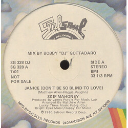 Skip Mahoney Janice (Don't Be So Blind To Love) / Don't Stop Me Now USED VINYL 12INCH 33 S RPM SINGLE PROMO STEREO