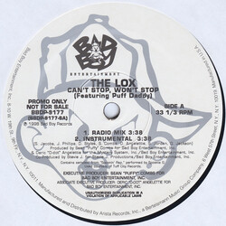 The Lox Can't Stop, Won't Stop / So Right USED VINYL 12INCH 33 S RPM PROMO